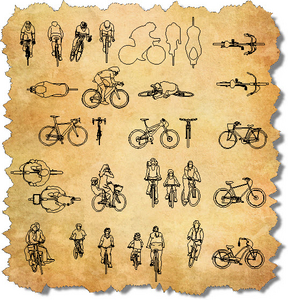AutoCAD Blocks of Bikes and People, CAD Bike Symbols